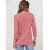 imageANRABESS Womens 34 Sleeve Tops Henley Shirts Casual Trendy Button T Shirts 2025 Summer Basic TunicCoral Pink