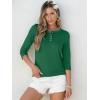 imageANRABESS Womens 34 Sleeve Tops Henley Shirts Casual Trendy Button T Shirts 2025 Summer Basic TunicGreen