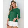 imageANRABESS Womens 34 Sleeve Tops Henley Shirts Casual Trendy Button T Shirts 2025 Summer Basic TunicGreen