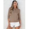 imageANRABESS Womens 34 Sleeve Tops Henley Shirts Casual Trendy Button T Shirts 2025 Summer Basic TunicKhaki