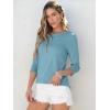 imageANRABESS Womens 34 Sleeve Tops Henley Shirts Casual Trendy Button T Shirts 2025 Summer Basic TunicLake Blue
