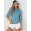 imageANRABESS Womens 34 Sleeve Tops Henley Shirts Casual Trendy Button T Shirts 2025 Summer Basic TunicLake Blue