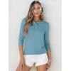 imageANRABESS Womens 34 Sleeve Tops Henley Shirts Casual Trendy Button T Shirts 2025 Summer Basic TunicLake Blue