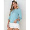 imageANRABESS Womens 34 Sleeve Tops Henley Shirts Casual Trendy Button T Shirts 2025 Summer Basic TunicLight Blue