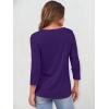 imageANRABESS Womens 34 Sleeve Tops Henley Shirts Casual Trendy Button T Shirts 2025 Summer Basic TunicPurple