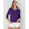 imageANRABESS Womens 34 Sleeve Tops Henley Shirts Casual Trendy Button T Shirts 2025 Summer Basic TunicPurple