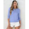 imageANRABESS Womens 34 Sleeve Tops Henley Shirts Casual Trendy Button T Shirts 2025 Summer Basic TunicSky Blue