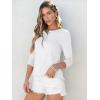 imageANRABESS Womens 34 Sleeve Tops Henley Shirts Casual Trendy Button T Shirts 2025 Summer Basic TunicWhite
