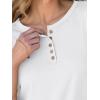 imageANRABESS Womens 34 Sleeve Tops Henley Shirts Casual Trendy Button T Shirts 2025 Summer Basic TunicWhite