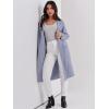 imageANRABESS Womens Cardigan Sweater 2025 Fall Outfits Knitted Lapel Long Coats CoatigansGray Blue