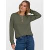 imageANRABESS Womens Long Sleeve Henley Shirts Button Down Tunic Tops Fall Lightweight Sweaters Business Casual Blouses 2025Deep Green
