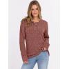 imageANRABESS Womens Long Sleeve Henley Shirts Button Down Tunic Tops Fall Lightweight Sweaters Business Casual Blouses 2025Rust Orange