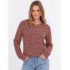 imageANRABESS Womens Long Sleeve Henley Shirts Button Down Tunic Tops Fall Lightweight Sweaters Business Casual Blouses 2025Rust Orange