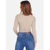 imageANRABESS Womens Long Sleeve Square Neck Crop Top Ribbed Slim Fitted Basic Tee Layer Y2K Shirts Fall Fashion Outfits 2025Beige