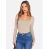 imageANRABESS Womens Long Sleeve Square Neck Crop Top Ribbed Slim Fitted Basic Tee Layer Y2K Shirts Fall Fashion Outfits 2025Beige