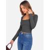 imageANRABESS Womens Long Sleeve Square Neck Crop Top Ribbed Slim Fitted Basic Tee Layer Y2K Shirts Fall Fashion Outfits 2025Deep Grey