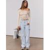 imageANRABESS Womens One Off Shoulder Shirts Long Sleeve Slim Fitted Going Out Crop Tops 2025 Fall Outfits Y2K ClothesAlmond