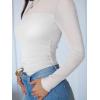 imageANRABESS Womens Sexy Mesh Long Sleeve Shirts Trendy Mock Neck Sheer Ruched Going Out Tops Fall Slim Fit Blouses 2025White