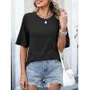 imageANRABESS Womens Tops Crewneck Half Sleeve Loose Fit T Shirts Solid Cute Flowy Shirts Summer Casual Tees 2025 Trendy OutfitsBlack
