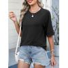 imageANRABESS Womens Tops Crewneck Half Sleeve Loose Fit T Shirts Solid Cute Flowy Shirts Summer Casual Tees 2025 Trendy OutfitsBlack