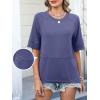 imageANRABESS Womens Tops Crewneck Half Sleeve Loose Fit T Shirts Solid Cute Flowy Shirts Summer Casual Tees 2025 Trendy OutfitsBlue Gray