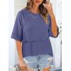 imageANRABESS Womens Tops Crewneck Half Sleeve Loose Fit T Shirts Solid Cute Flowy Shirts Summer Casual Tees 2025 Trendy OutfitsBlue Gray