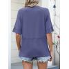 imageANRABESS Womens Tops Crewneck Half Sleeve Loose Fit T Shirts Solid Cute Flowy Shirts Summer Casual Tees 2025 Trendy OutfitsBlue Gray