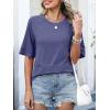 imageANRABESS Womens Tops Crewneck Half Sleeve Loose Fit T Shirts Solid Cute Flowy Shirts Summer Casual Tees 2025 Trendy OutfitsBlue Gray