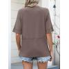 imageANRABESS Womens Tops Crewneck Half Sleeve Loose Fit T Shirts Solid Cute Flowy Shirts Summer Casual Tees 2025 Trendy OutfitsBrown