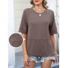 imageANRABESS Womens Tops Crewneck Half Sleeve Loose Fit T Shirts Solid Cute Flowy Shirts Summer Casual Tees 2025 Trendy OutfitsBrown