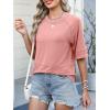 imageANRABESS Womens Tops Crewneck Half Sleeve Loose Fit T Shirts Solid Cute Flowy Shirts Summer Casual Tees 2025 Trendy OutfitsCoral Pink