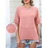 imageANRABESS Womens Tops Crewneck Half Sleeve Loose Fit T Shirts Solid Cute Flowy Shirts Summer Casual Tees 2025 Trendy OutfitsCoral Pink