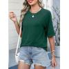 imageANRABESS Womens Tops Crewneck Half Sleeve Loose Fit T Shirts Solid Cute Flowy Shirts Summer Casual Tees 2025 Trendy OutfitsDark Green