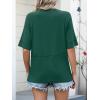 imageANRABESS Womens Tops Crewneck Half Sleeve Loose Fit T Shirts Solid Cute Flowy Shirts Summer Casual Tees 2025 Trendy OutfitsDark Green