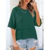 imageANRABESS Womens Tops Crewneck Half Sleeve Loose Fit T Shirts Solid Cute Flowy Shirts Summer Casual Tees 2025 Trendy OutfitsDark Green