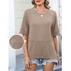 imageANRABESS Womens Tops Crewneck Half Sleeve Loose Fit T Shirts Solid Cute Flowy Shirts Summer Casual Tees 2025 Trendy OutfitsKhaki