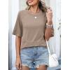 imageANRABESS Womens Tops Crewneck Half Sleeve Loose Fit T Shirts Solid Cute Flowy Shirts Summer Casual Tees 2025 Trendy OutfitsKhaki