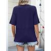 imageANRABESS Womens Tops Crewneck Half Sleeve Loose Fit T Shirts Solid Cute Flowy Shirts Summer Casual Tees 2025 Trendy OutfitsNavy Blue