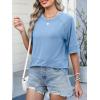 imageANRABESS Womens Tops Crewneck Half Sleeve Loose Fit T Shirts Solid Cute Flowy Shirts Summer Casual Tees 2025 Trendy OutfitsSky Blue