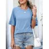 imageANRABESS Womens Tops Crewneck Half Sleeve Loose Fit T Shirts Solid Cute Flowy Shirts Summer Casual Tees 2025 Trendy OutfitsSky Blue
