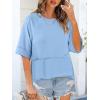 imageANRABESS Womens Tops Crewneck Half Sleeve Loose Fit T Shirts Solid Cute Flowy Shirts Summer Casual Tees 2025 Trendy OutfitsSky Blue