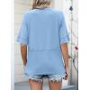 imageANRABESS Womens Tops Crewneck Half Sleeve Loose Fit T Shirts Solid Cute Flowy Shirts Summer Casual Tees 2025 Trendy OutfitsSky Blue