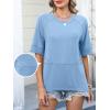 imageANRABESS Womens Tops Crewneck Half Sleeve Loose Fit T Shirts Solid Cute Flowy Shirts Summer Casual Tees 2025 Trendy OutfitsSky Blue