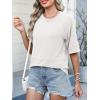 imageANRABESS Womens Tops Crewneck Half Sleeve Loose Fit T Shirts Solid Cute Flowy Shirts Summer Casual Tees 2025 Trendy OutfitsWhite