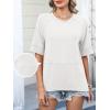 imageANRABESS Womens Tops Crewneck Half Sleeve Loose Fit T Shirts Solid Cute Flowy Shirts Summer Casual Tees 2025 Trendy OutfitsWhite