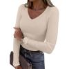 imageANRABESS Long Sleeve Shirts for Women V Neck Ribbed Knit Fitted Fall Basic Tshirts Going Out Tops 2025 Casual Trendy ClothesBeige