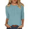imageANRABESS Women Dressy Casual Blouse 34 Long Sleeve T Shirts Pleated Round Neck Business Work Tunic Tops 2025 Fall OutfitsGray Green