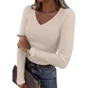 imageANRABESS Long Sleeve Shirts for Women V Neck Ribbed Knit Fitted Fall Basic Tshirts Going Out Tops 2025 Casual Trendy ClothesBeige