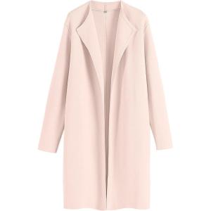 imageANRABESS Womens Long Cardigans Sweater 2025 Fall Dressy Casual Lapel Knit Warm Trench Coatigan Oversized Blazer Jacket CoatLight Apricot