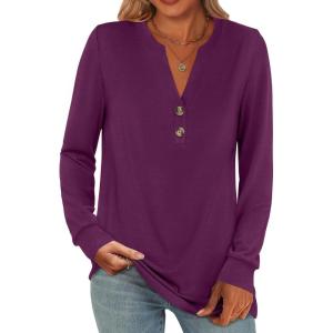 imageANRABESS Womens Long Sleeve Shirts 2025 Fall Henley Business Casual Tops Cute TShirts Work Blouses Outfits Vacation ClothesPurple